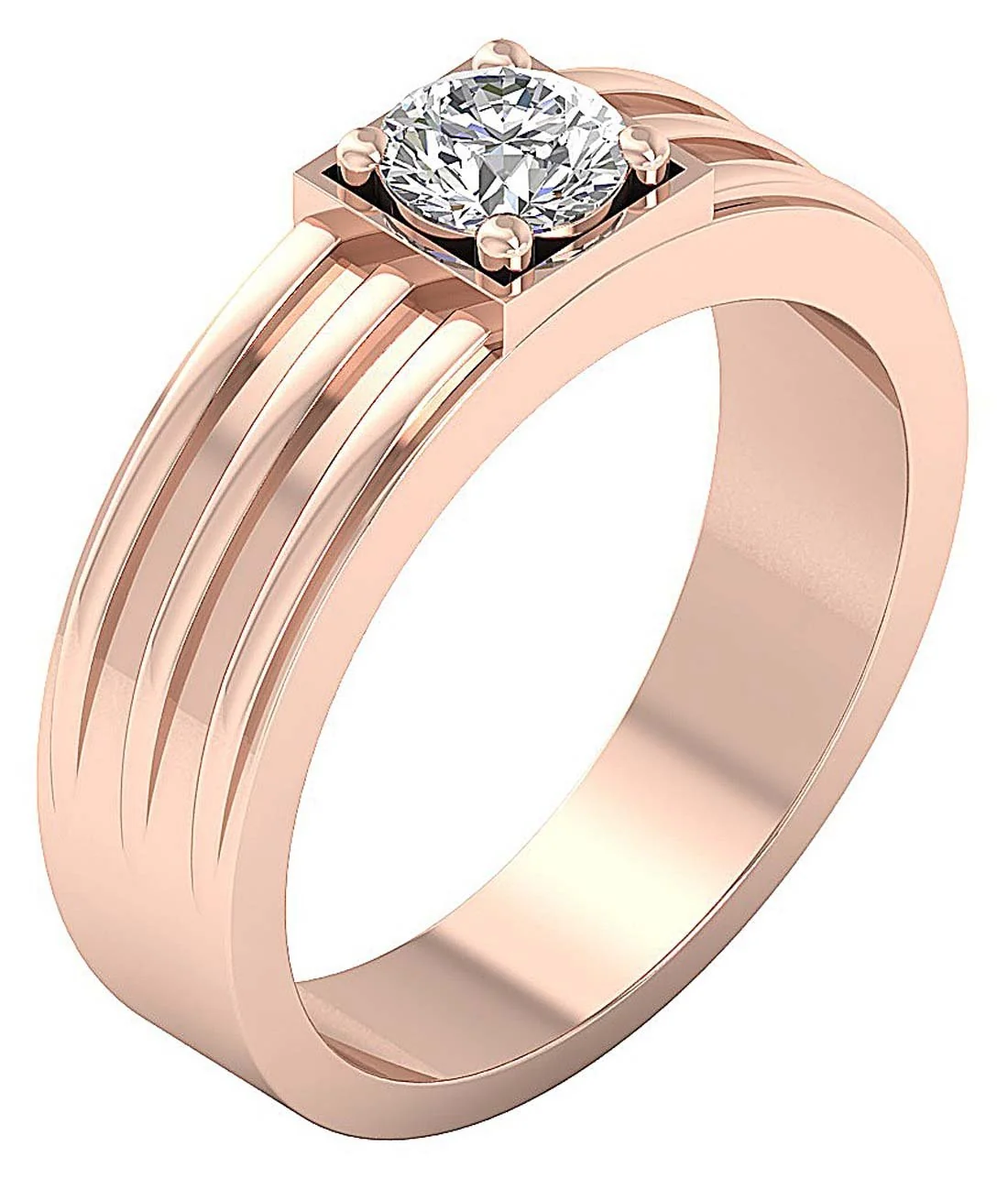 The Rayan Designer Mens Engagement Band Natural Diamond Yellow Gold Ring 6.90 MM - Image 3
