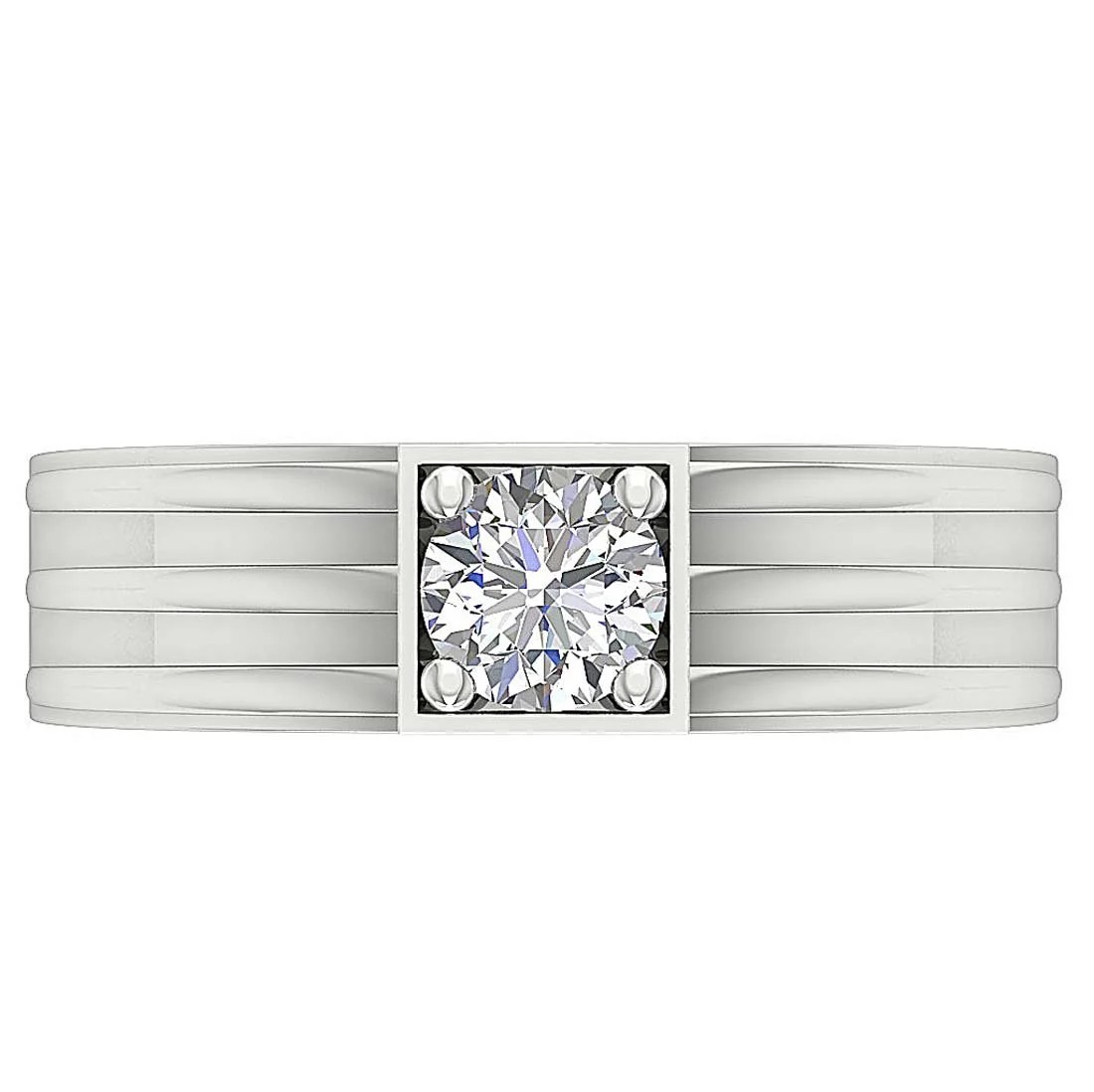 The Rayan Designer Mens Engagement Band Natural Diamond Yellow Gold Ring 6.90 MM - Image 6