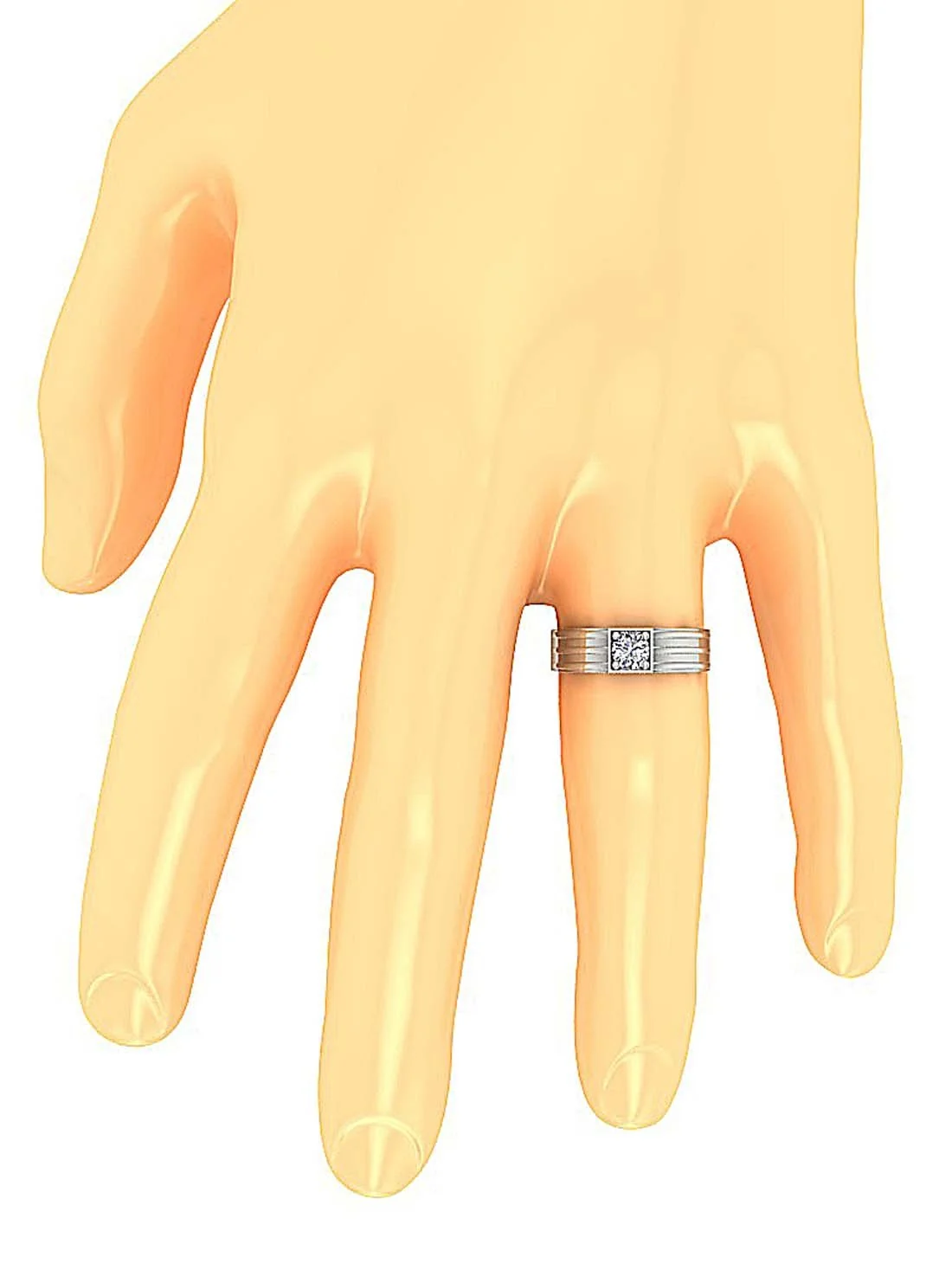 The Rayan Designer Mens Engagement Band Natural Diamond Yellow Gold Ring 6.90 MM - Image 9