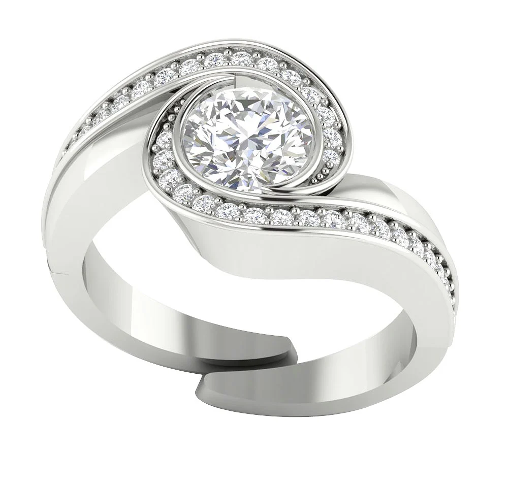 The Valery Natural Round Diamond 14K Solid Yellow Gold Solitaire Engagement Ring - Image 4