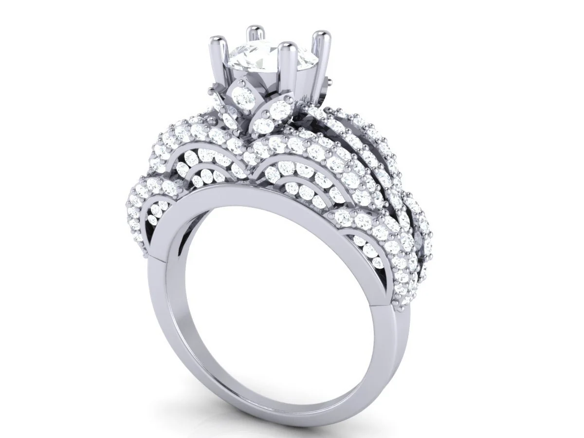 The Veda 1.10 Ct Center Solitaire Diamond 3 Carat Engagement Ring 14K Gold