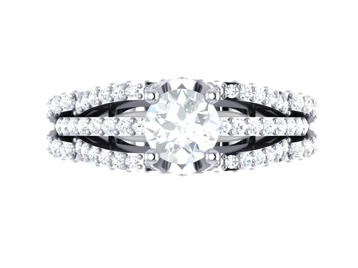 The Veda 1.10 Ct Center Solitaire Diamond 3 Carat Engagement Ring 14K Gold - Image 2