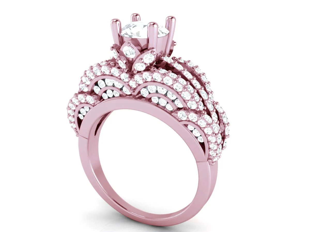The Veda 1.10 Ct Center Solitaire Diamond 3 Carat Engagement Ring 14K Gold - Image 3