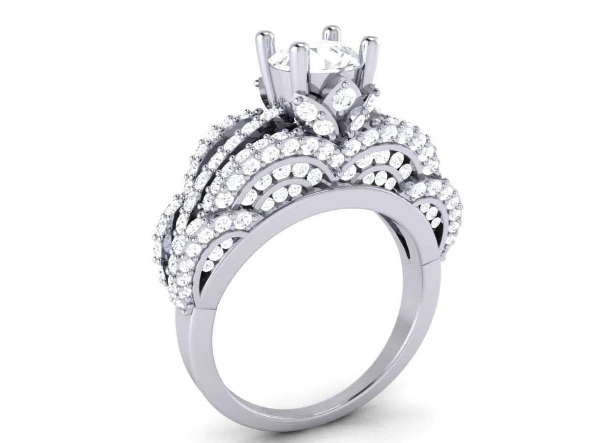 The Veda 1.10 Ct Center Solitaire Diamond 3 Carat Engagement Ring 14K Gold - Image 4