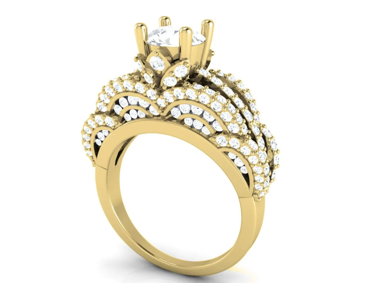 The Veda 1.10 Ct Center Solitaire Diamond 3 Carat Engagement Ring 14K Gold - Image 5