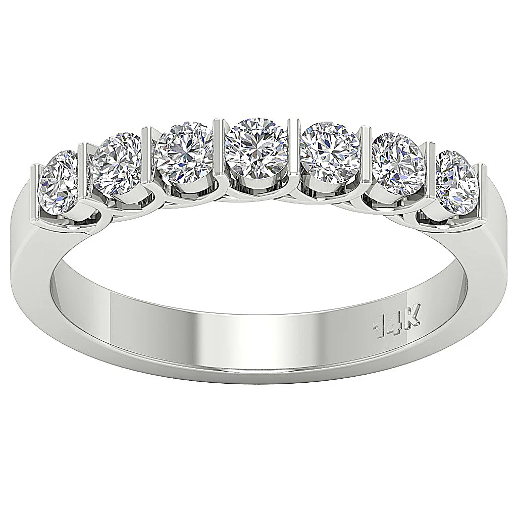 The Vida Engagement Wedding Natural Diamond 14K Solid White Gold Ring Bar Set