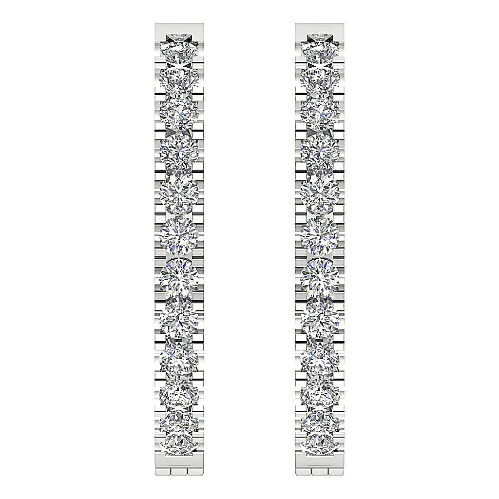 The Vincent For Women Handmade Hoops Earring Natural Round Diamond 14K Solid Gold - Image 4