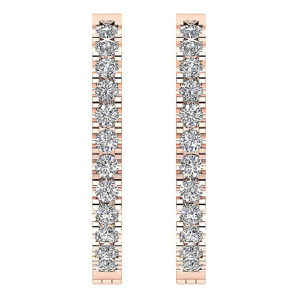 The Vincent For Women Handmade Hoops Earring Natural Round Diamond 14K Solid Gold - Image 7