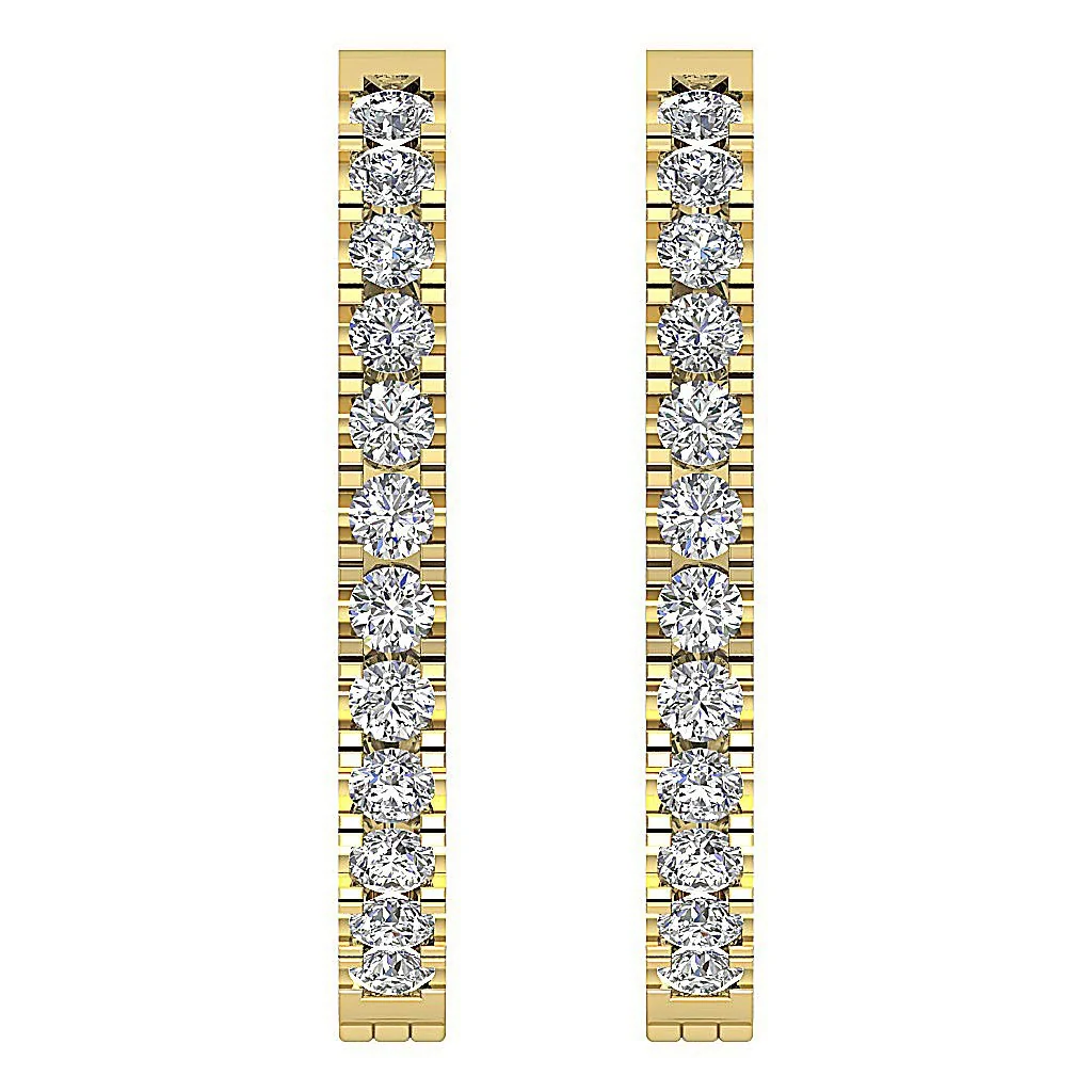 The Vincent For Women Handmade Hoops Earring Natural Round Diamond 14K Solid Gold - Image 8