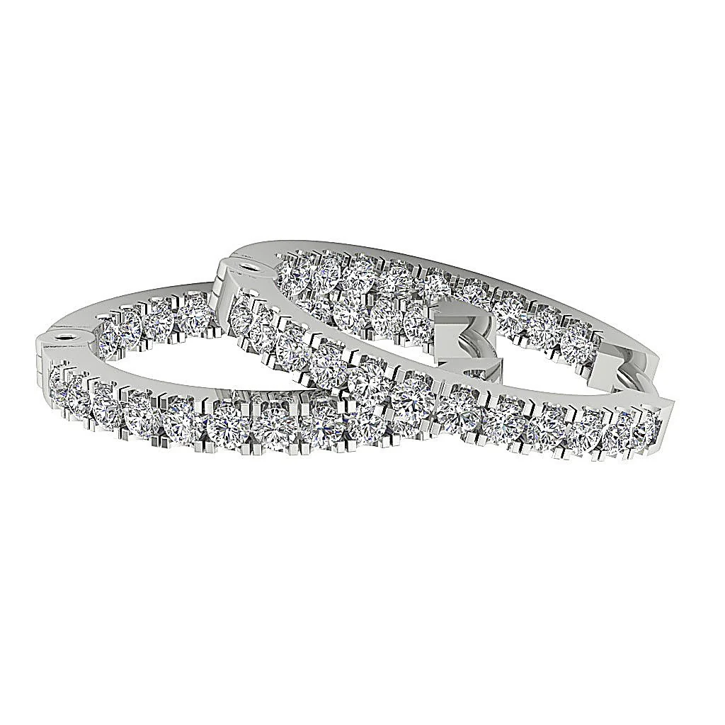 The Vincent For Women Handmade Hoops Earring Natural Round Diamond 14K Solid Gold - Image 9