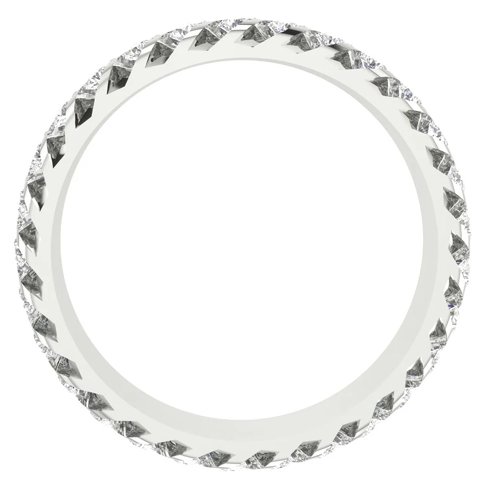 The Violet Graceful Natural Diamond Yellow Gold Bar Set Eternity Wedding Ring For Her - Image 5
