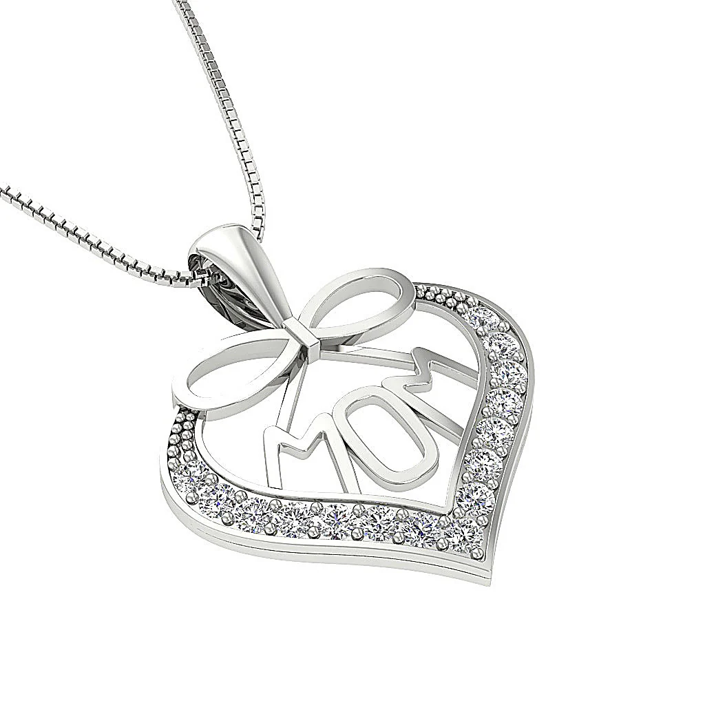The Vivienne Love for MOM Heart Round Cut Diamond Pendant 14k Solid Gold Appraisal - Image 10