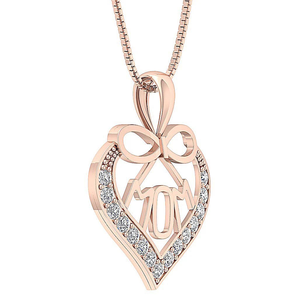The Vivienne Love for MOM Heart Round Cut Diamond Pendant 14k Solid Gold Appraisal - Image 9