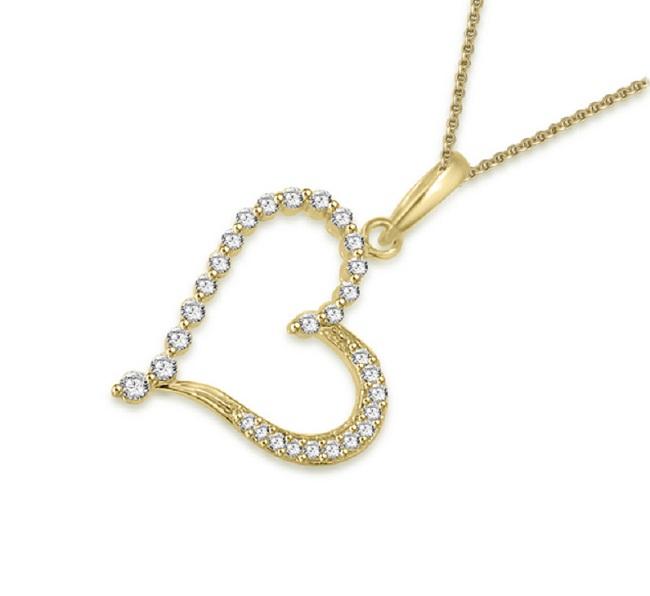 The Wade Journey Round Diamond Heart Pendant 14K White Yellow Rose Gold - Image 3