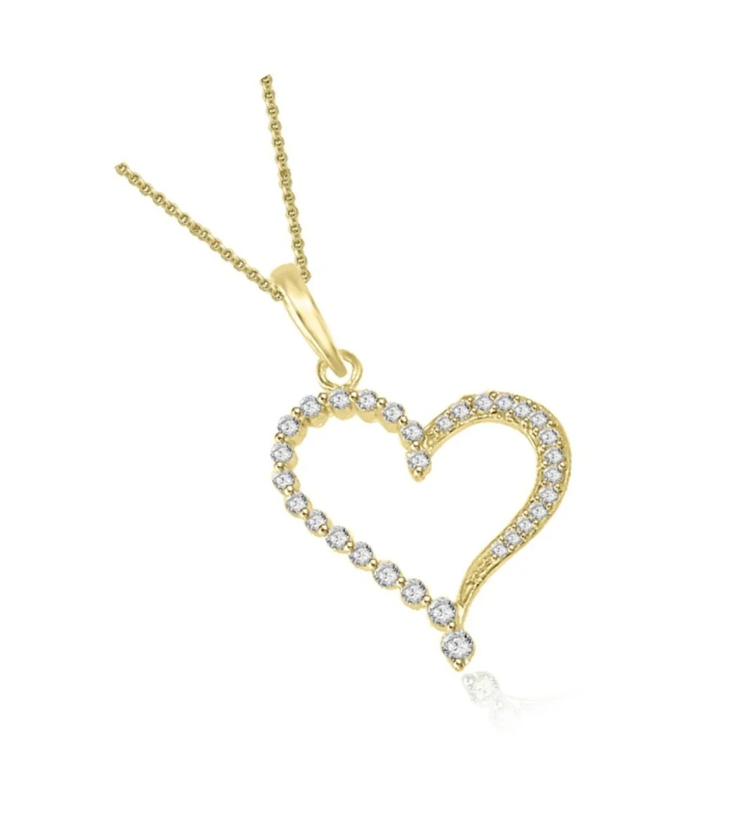 The Wade Journey Round Diamond Heart Pendant 14K White Yellow Rose Gold - Image 4