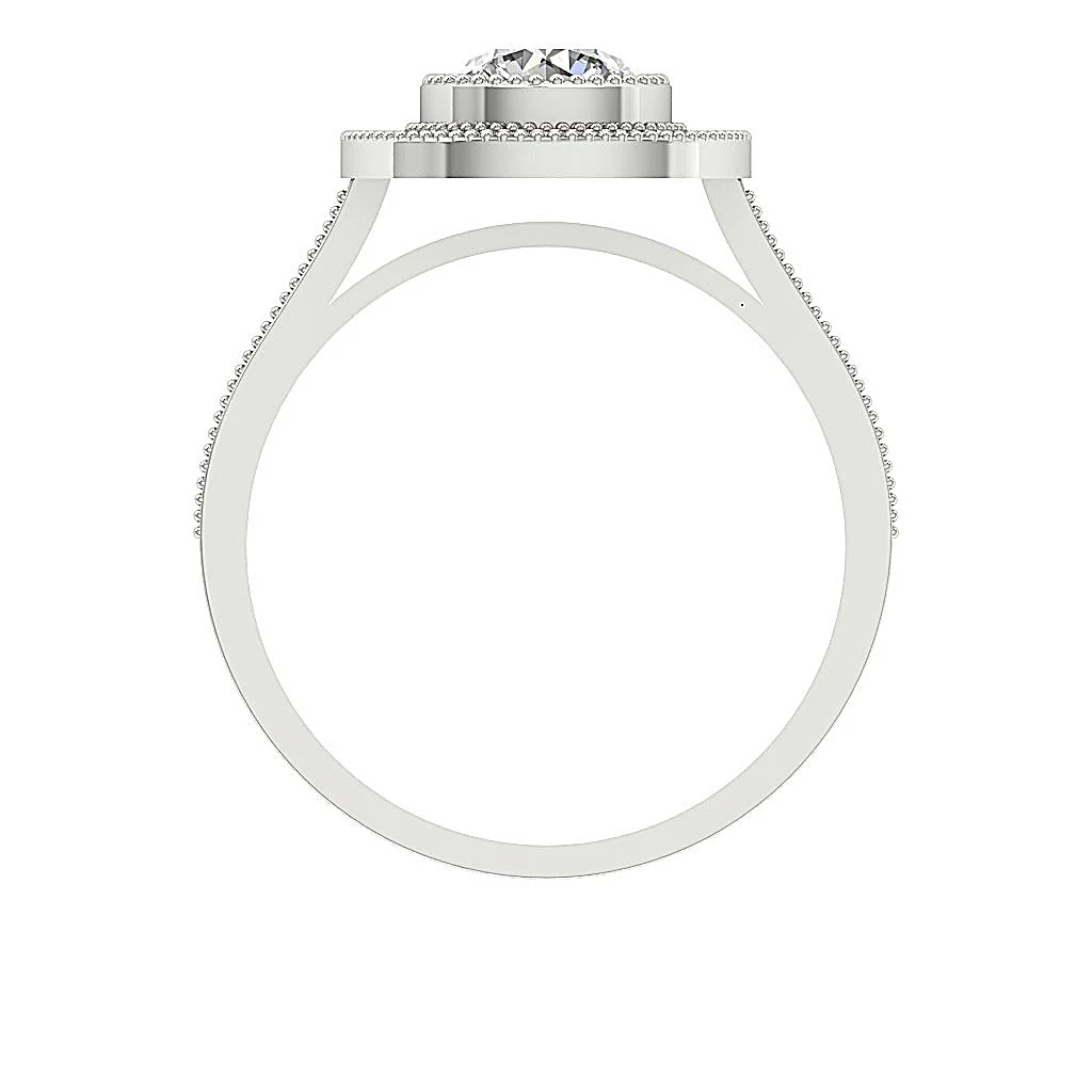 The Waverly Milgrain Designe Engagement Ring Round Diamond Gold 12.85 mm - Image 5