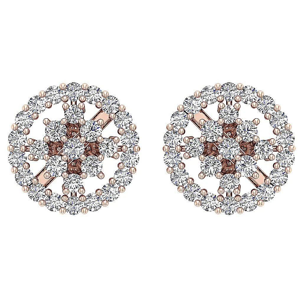 The Waylon Genuine Diamond Circle Fashion Stud Earring Prong Set 14K Gold - Image 9