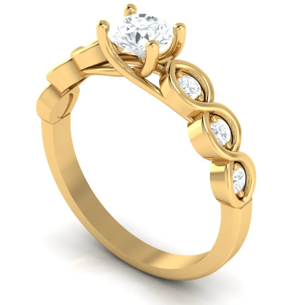 The Wesson 14K Solid Rose Gold Natural Diamond Solitaire Anniversary Ring 5.10 mm - Image 3