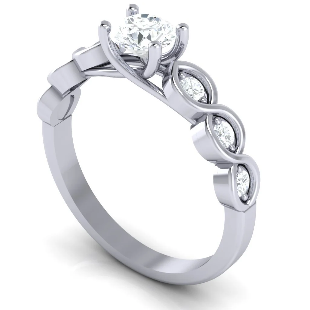 The Wesson 14K Solid Rose Gold Natural Diamond Solitaire Anniversary Ring 5.10 mm - Image 5