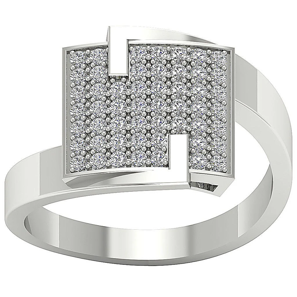 The Westin Elegant 14K White Gold Right Hand Wedding Anniversary Ring Round Diamond - Image 2