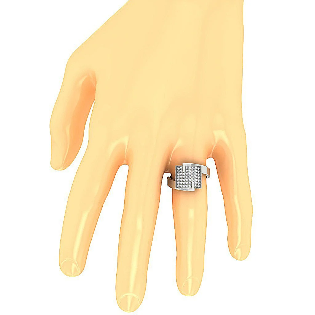 The Westin Elegant 14K White Gold Right Hand Wedding Anniversary Ring Round Diamond - Image 7