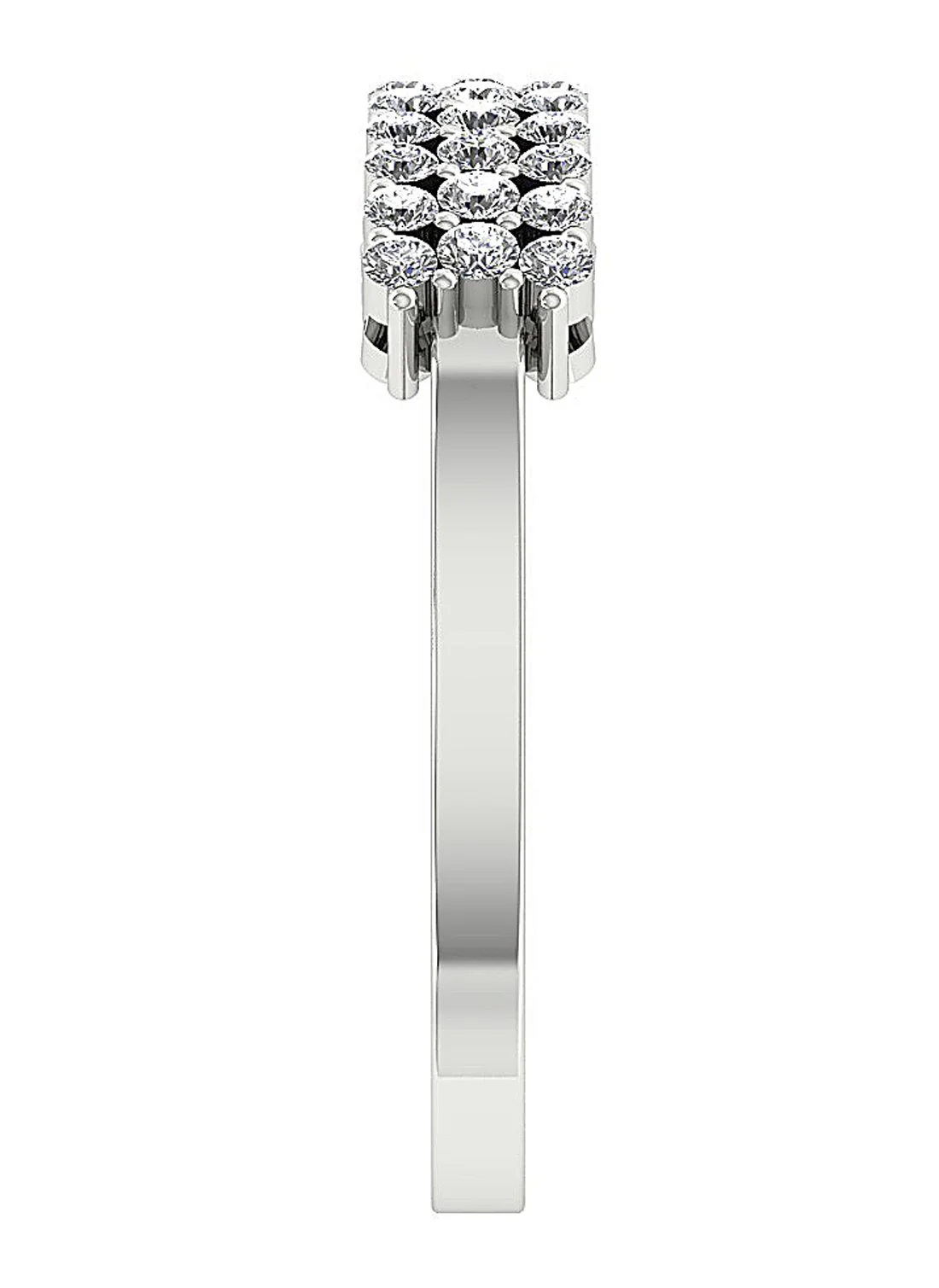 The Winona Handmade Three Row Engagement Ring Natural Diamond 14K Yellow Gold Prong Set - Image 8