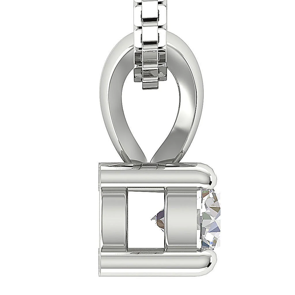 Handmade Solitaire Pendant Necklace I1/SI1 G 0.25Ct Round Cut Diamond 14K Solid Rose Gold - Image 9