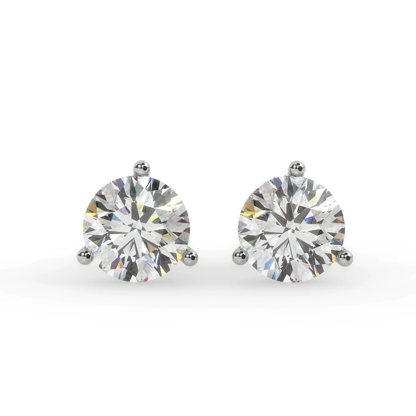 The Xander Screw Back Solitaire Natural Diamond Stud Earring Prong Set 14K Rose Gold - Image 3