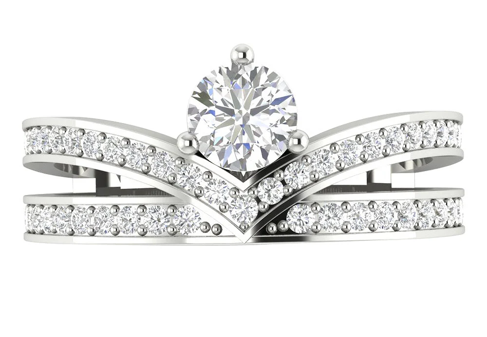 The Yael 14K Solid Gold Natural Diamond Engagement Wedding Ring Prong Setting - Image 6