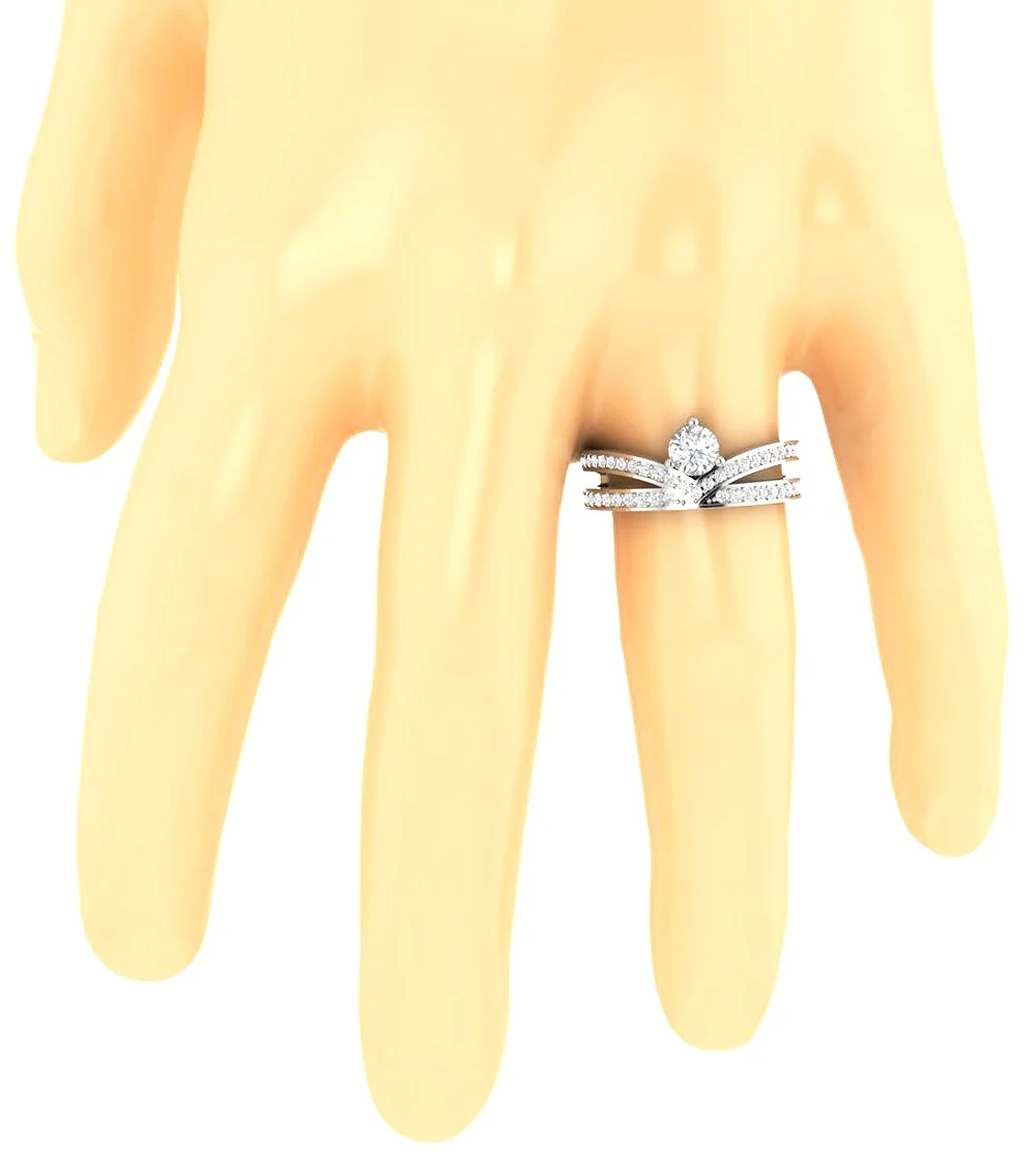 The Yael 14K Solid Gold Natural Diamond Engagement Wedding Ring Prong Setting - Image 7