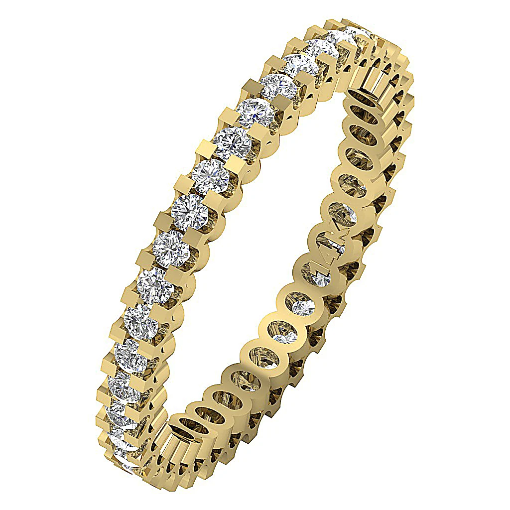 The Yahir Classsic Eternity Wedding Ring Natural Diamond Prong Set 14K Gold - Image 3