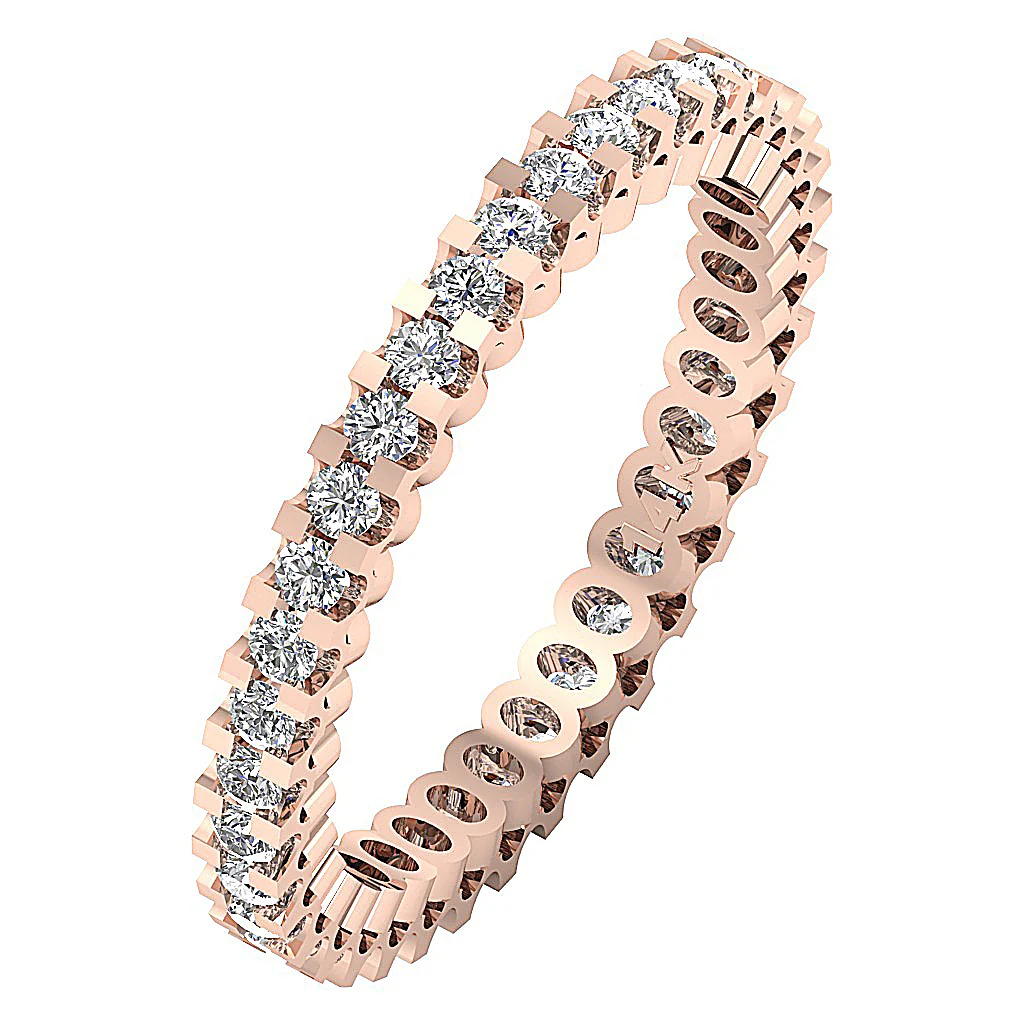The Yahir Classsic Eternity Wedding Ring Natural Diamond Prong Set 14K Gold - Image 4