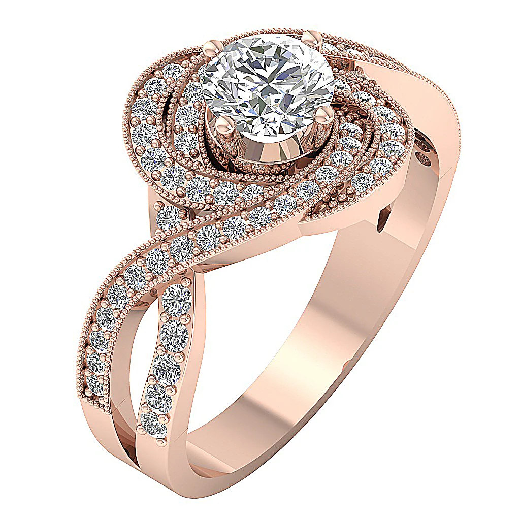 The Yahya Natural Round Diamond 14K Rose Gold Solitaire Engagement Ring