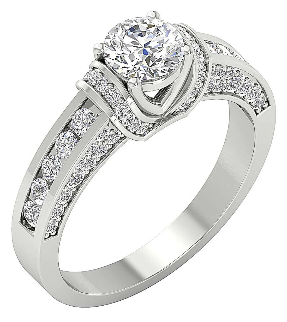 The Yamileth Natural Diamond Engagement Wedding Ring 14K White Yellow Rose Gold - Image 2