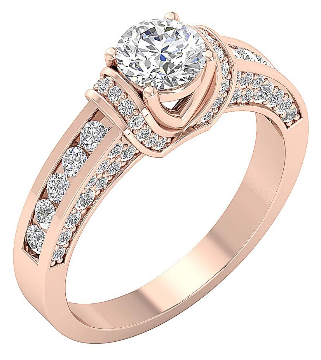 The Yamileth Natural Diamond Engagement Wedding Ring 14K White Yellow Rose Gold - Image 4