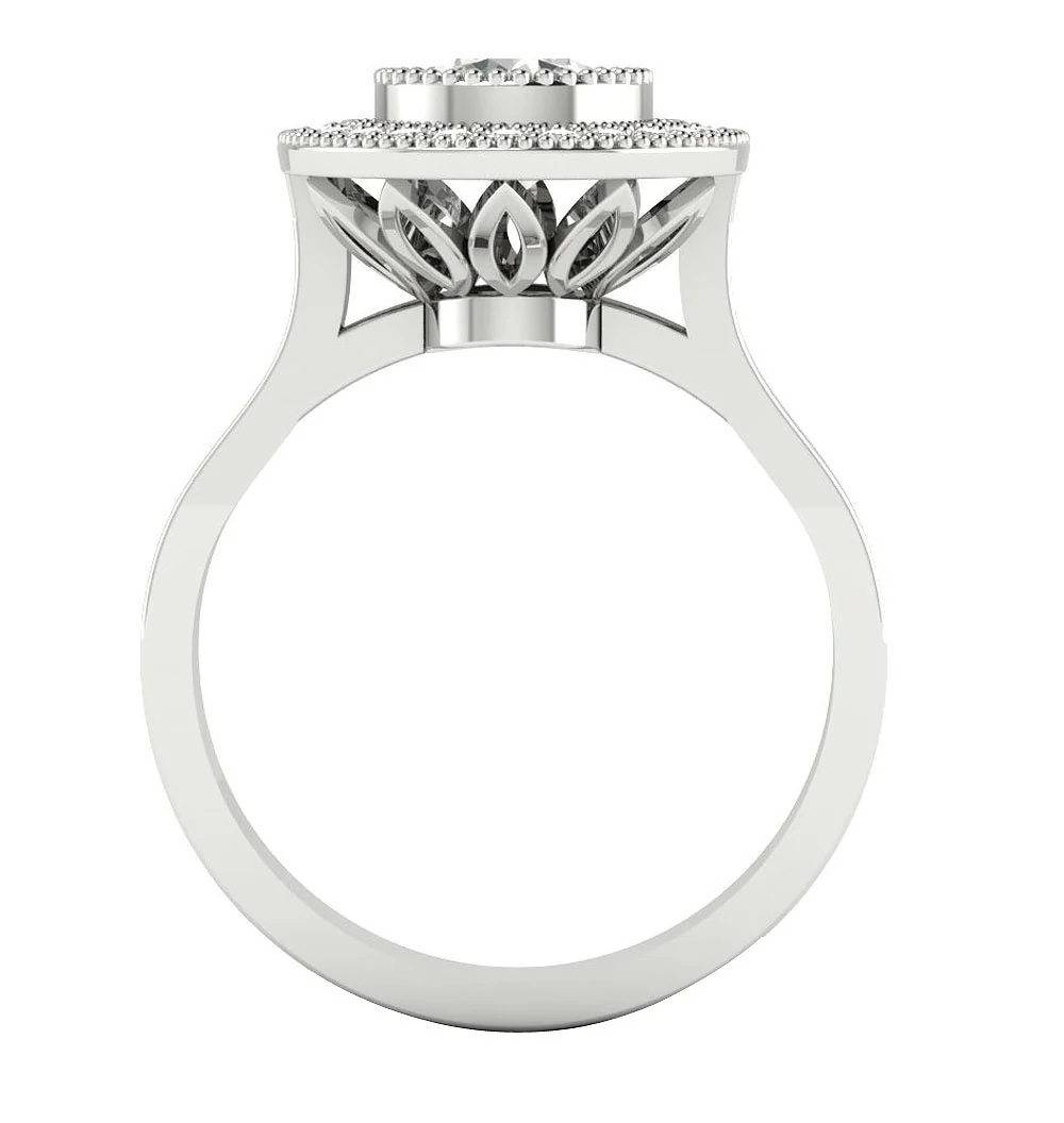 The Yisroel 14K Solid Rose Gold Band Natural Diamond Solitaire Engagement Ring - Image 4