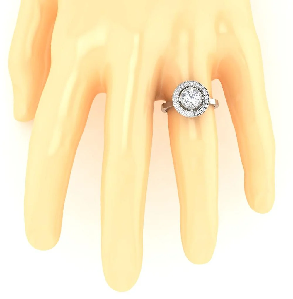 The Yisroel 14K Solid Rose Gold Band Natural Diamond Solitaire Engagement Ring - Image 7