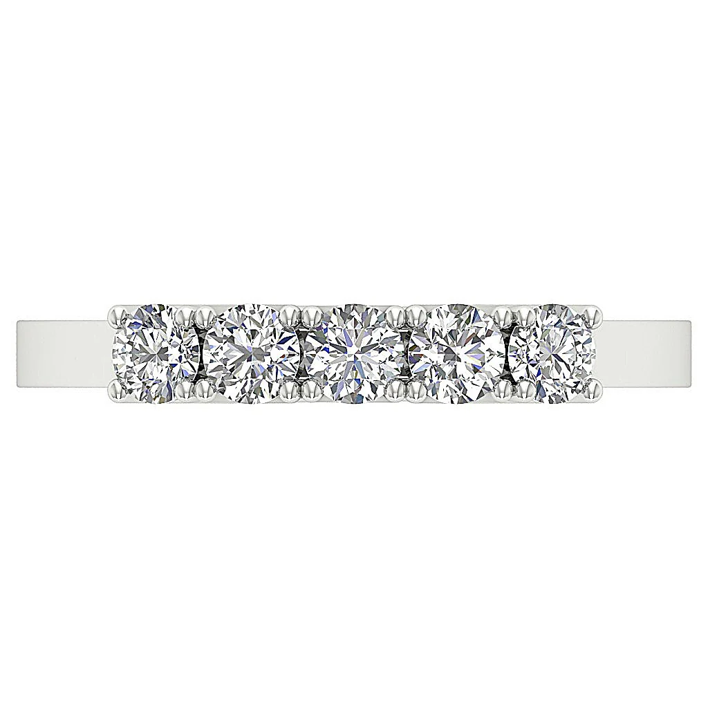 The Zachariah Rose Gold Curved Five Stone Wedding Natural Diamond Ring Prong Set - Image 5