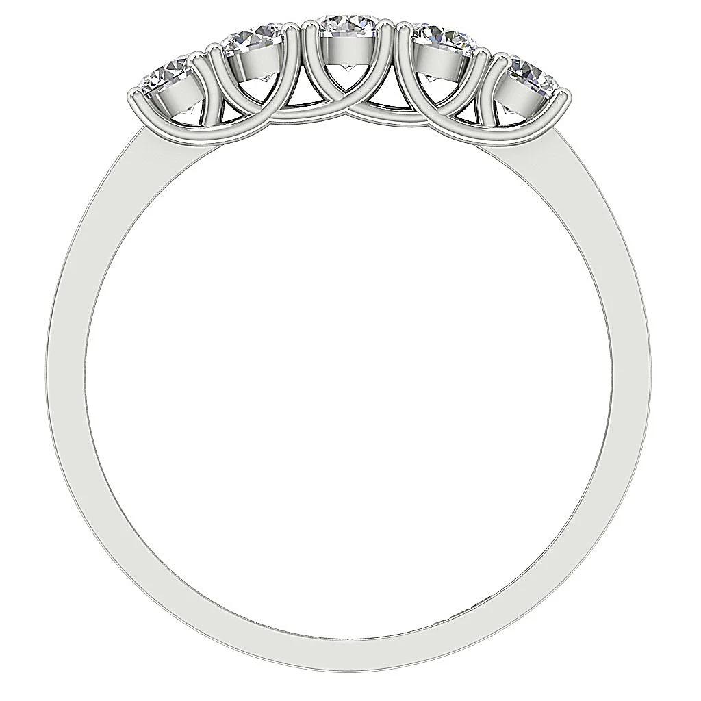 The Zachariah Rose Gold Curved Five Stone Wedding Natural Diamond Ring Prong Set - Image 6