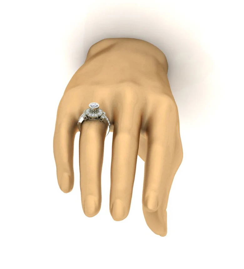The Zadien Natural Diamond 14k Solid Gold Designer Solitaire Engagement Ring 13 MM - Image 10