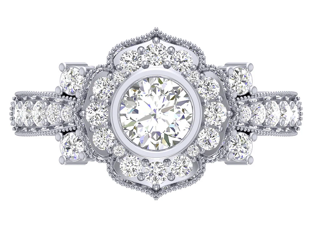 The Zadien Natural Diamond 14k Solid Gold Designer Solitaire Engagement Ring 13 MM - Image 8