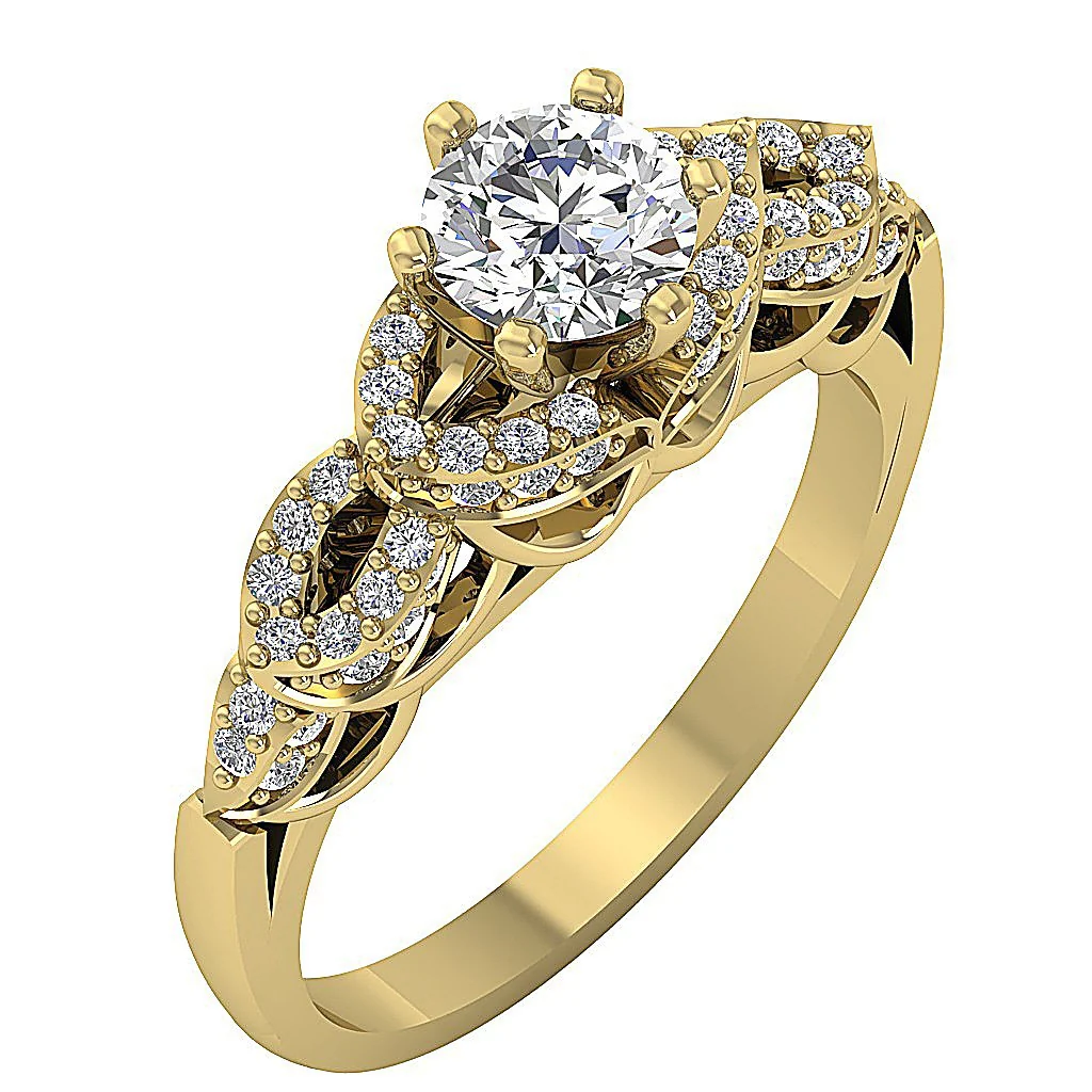 The Zainab Handmade Solitaire Round Diamond Engagement Ring 14K Rose Gold - Image 3