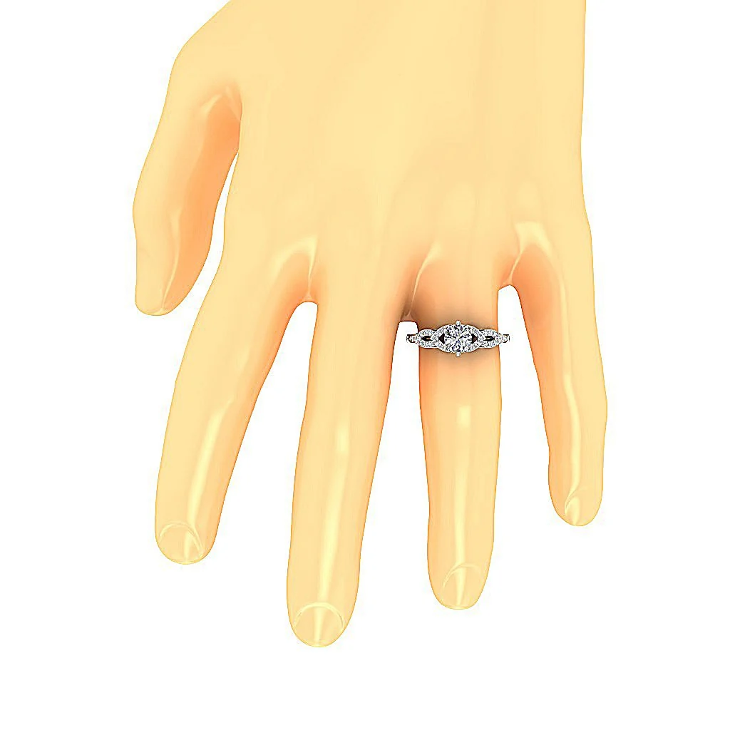 The Zainab Handmade Solitaire Round Diamond Engagement Ring 14K Rose Gold - Image 7