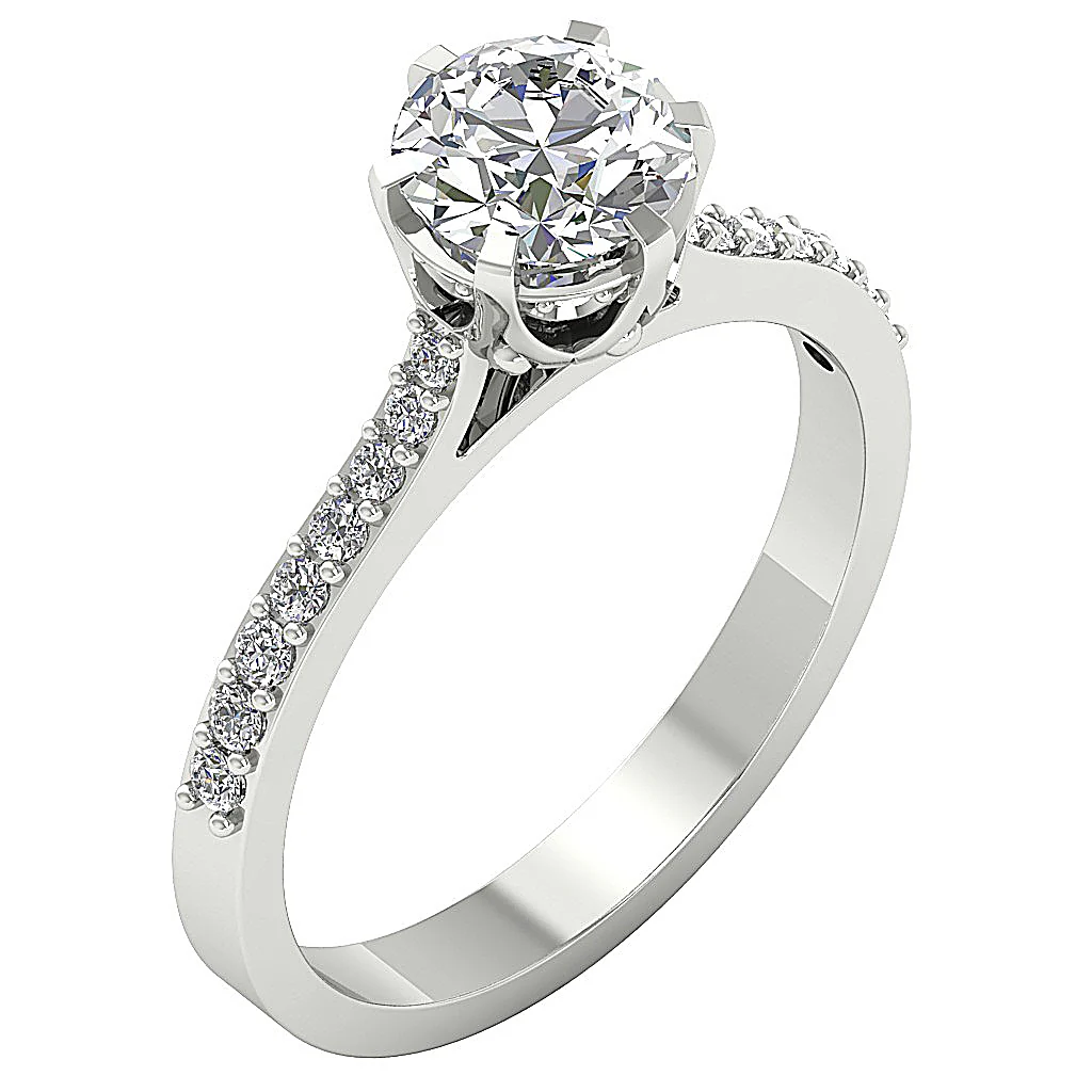 The Zaire Gorgeous Solitaire Diamond Engagement Ring Six Prong 14k Yellow Gold - Image 12
