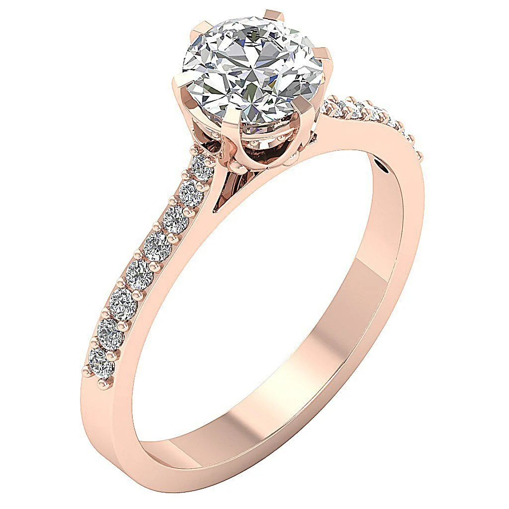 The Zaire Gorgeous Solitaire Diamond Engagement Ring Six Prong 14k Yellow Gold - Image 3