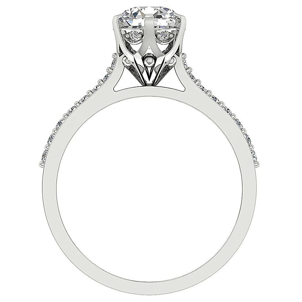 The Zaire Gorgeous Solitaire Diamond Engagement Ring Six Prong 14k Yellow Gold - Image 5