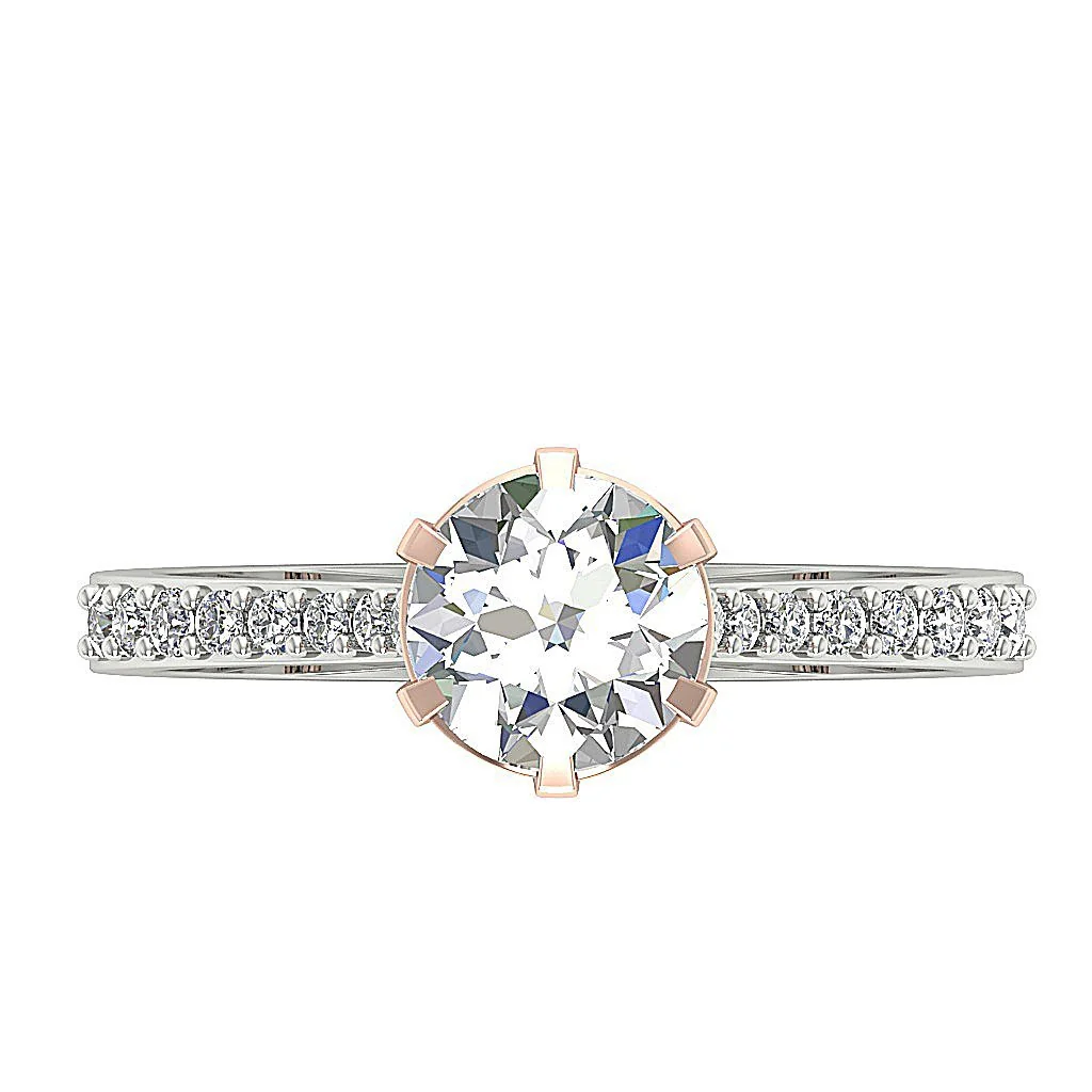 The Zaire Gorgeous Solitaire Diamond Engagement Ring Six Prong 14k Yellow Gold - Image 7