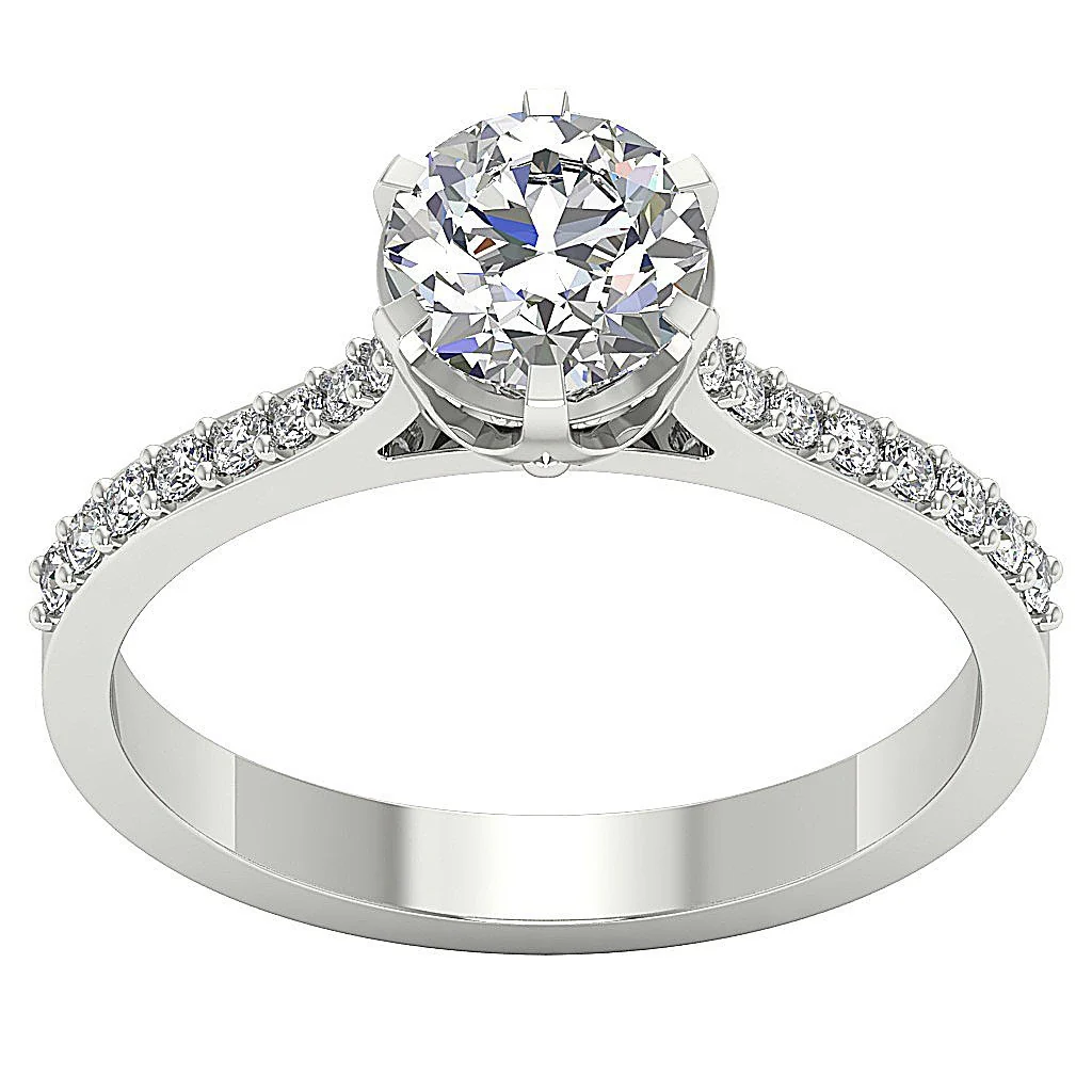 The Zaire Gorgeous Solitaire Diamond Engagement Ring Six Prong 14k Yellow Gold - Image 8