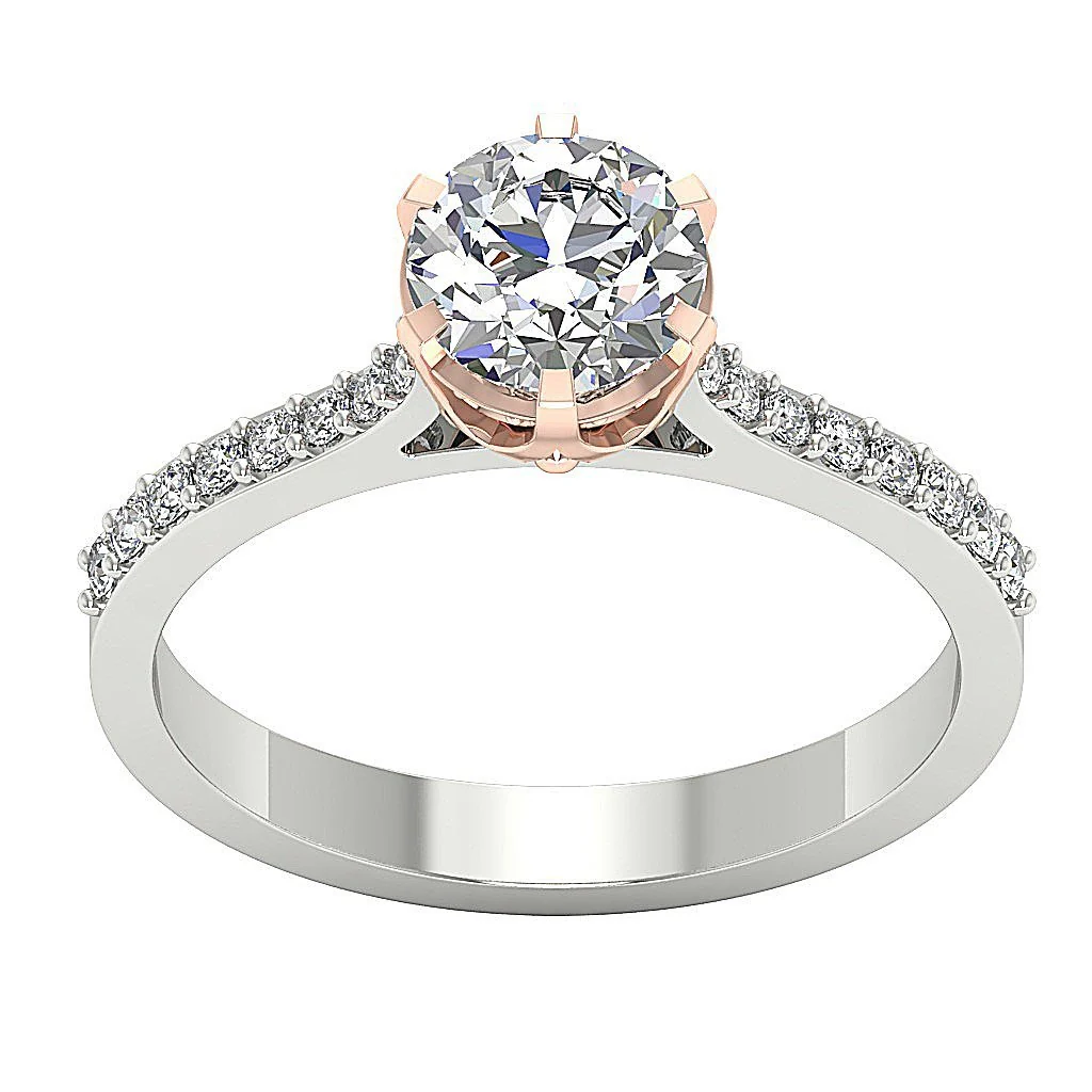 The Zaire Gorgeous Solitaire Diamond Engagement Ring Six Prong 14k Yellow Gold - Image 9