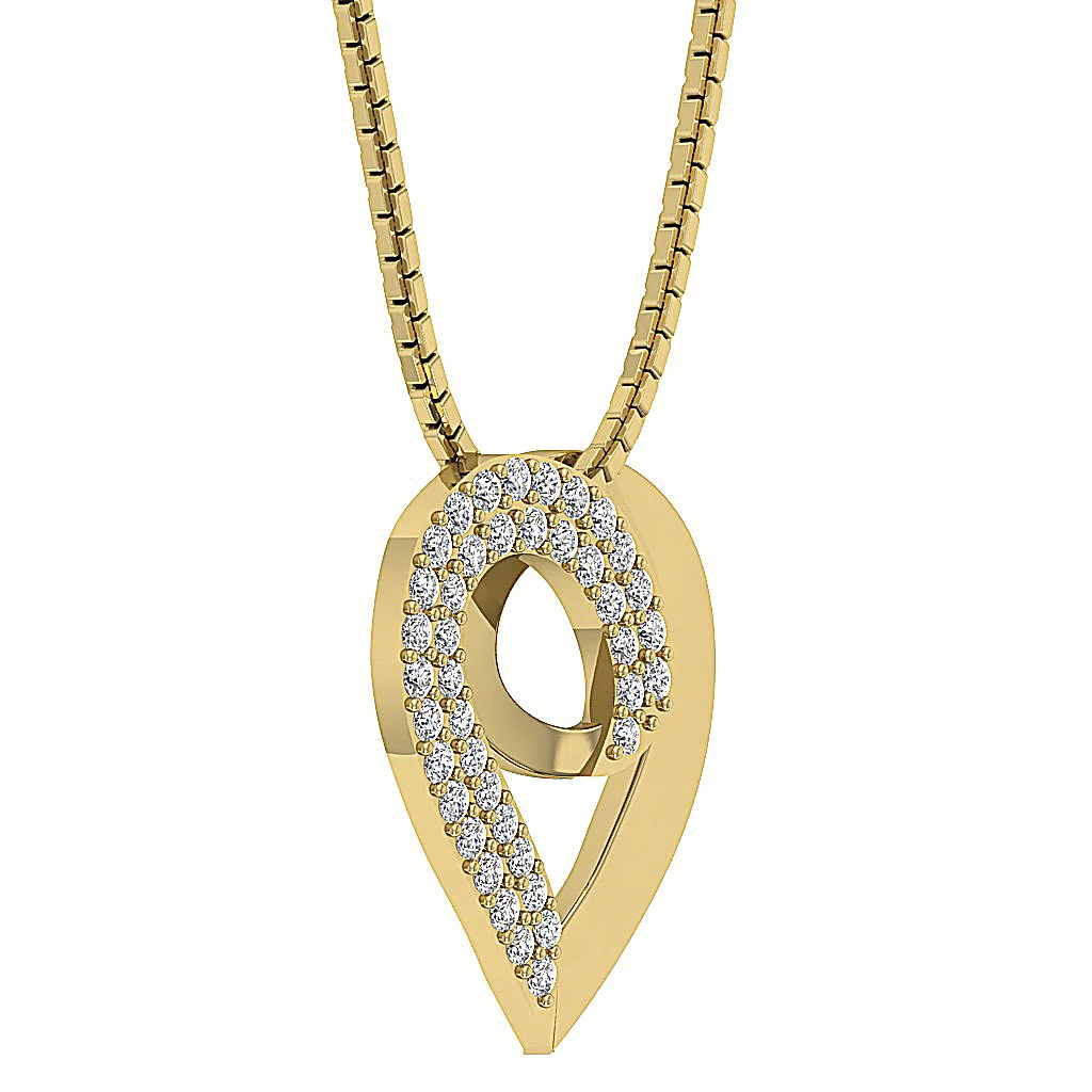 The Zander Natural Diamond Accented Heart Pendant 14K Solid White Gold 0.80 Inch - Image 8